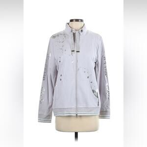 Passioni German designed silver splatter zip up jacket, size small